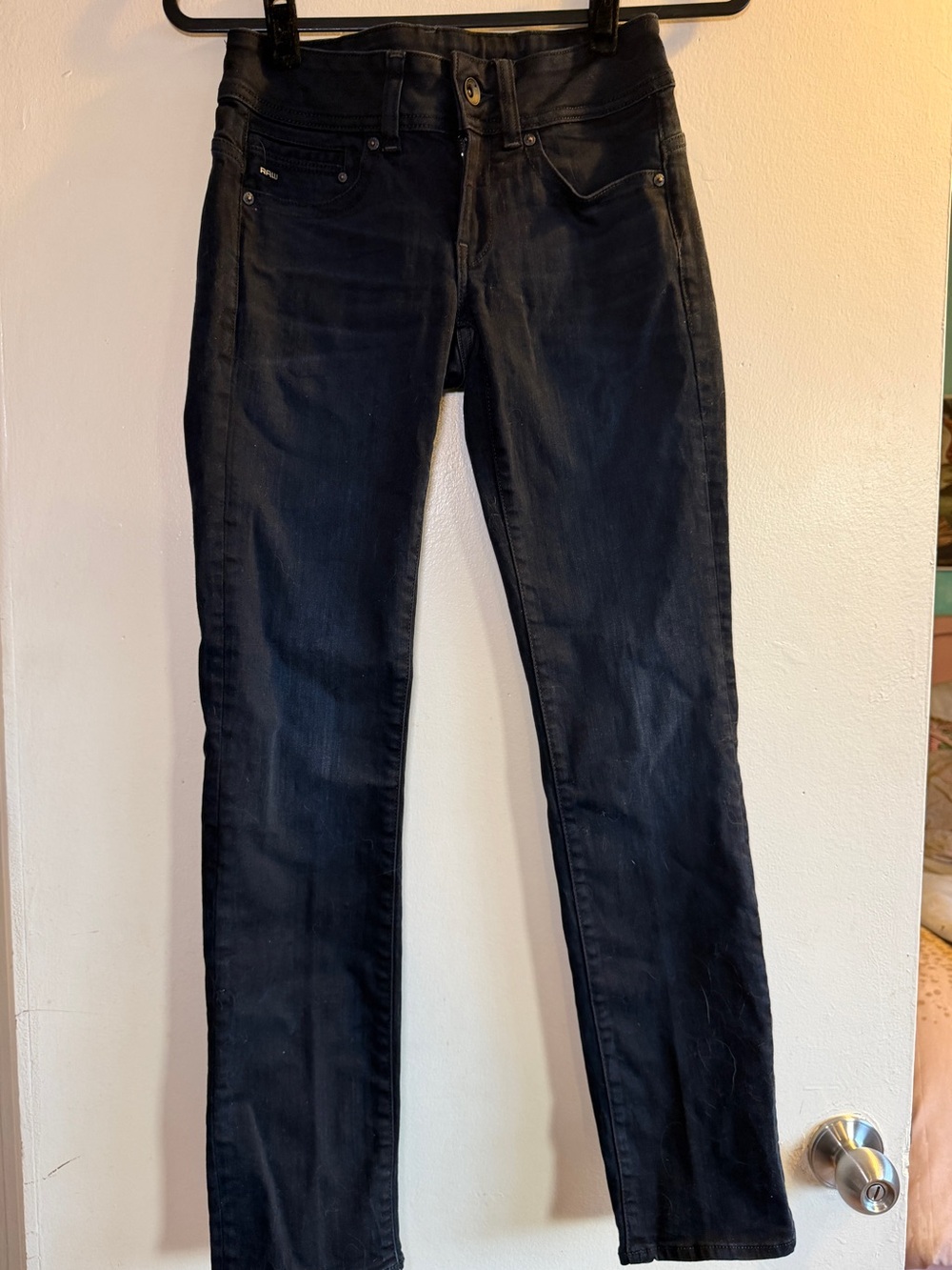 Straight Leg Women’s Jeans in Dark Black